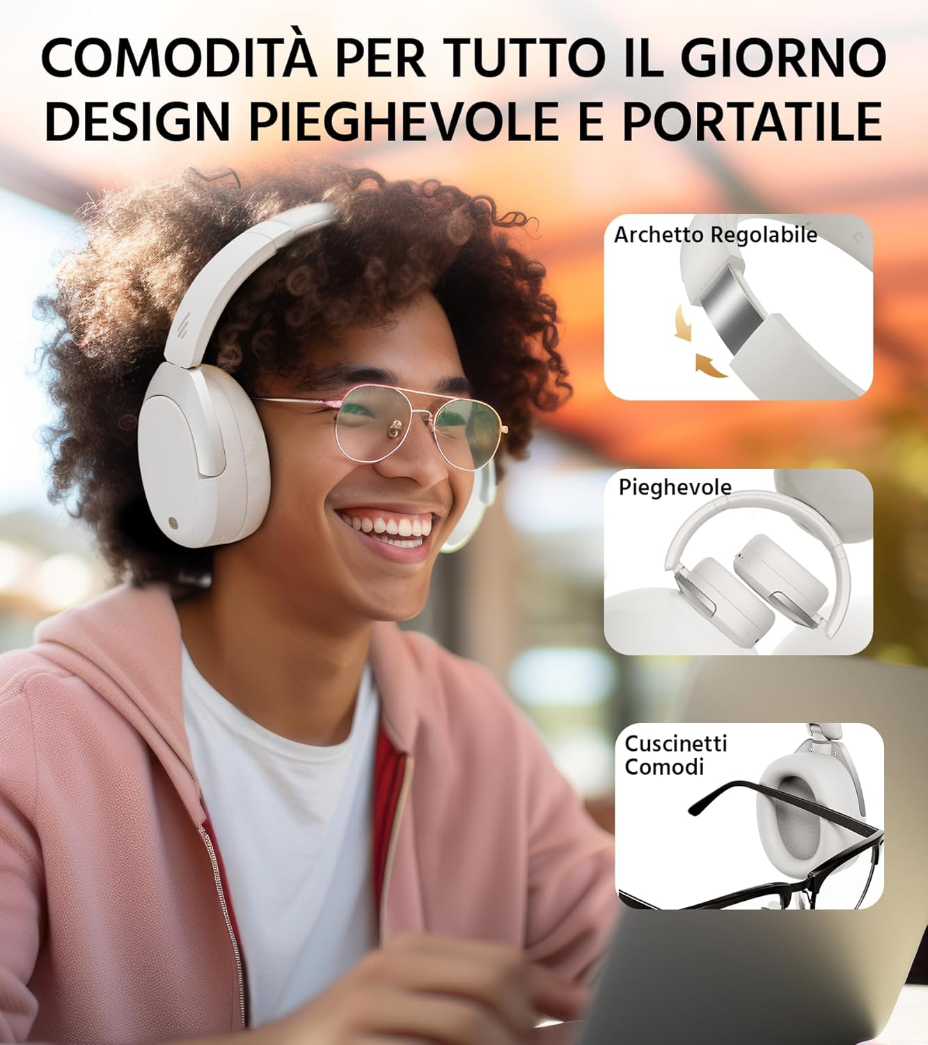 Edifier W830NB - Cuffie Over Ear Bluetooth 94h - immagine 7