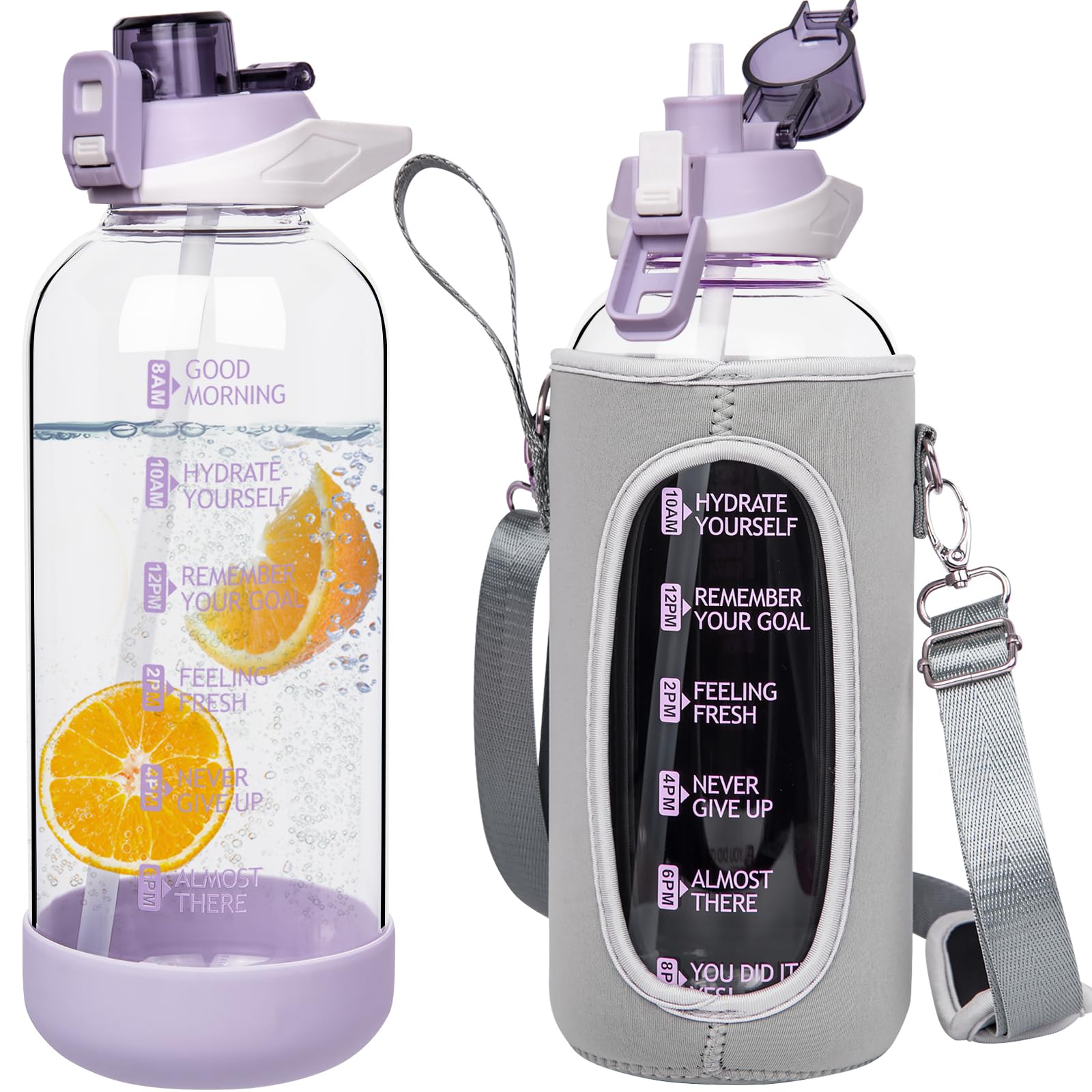 Seekua Borraccia Vetro Motivazionale 2 Litri