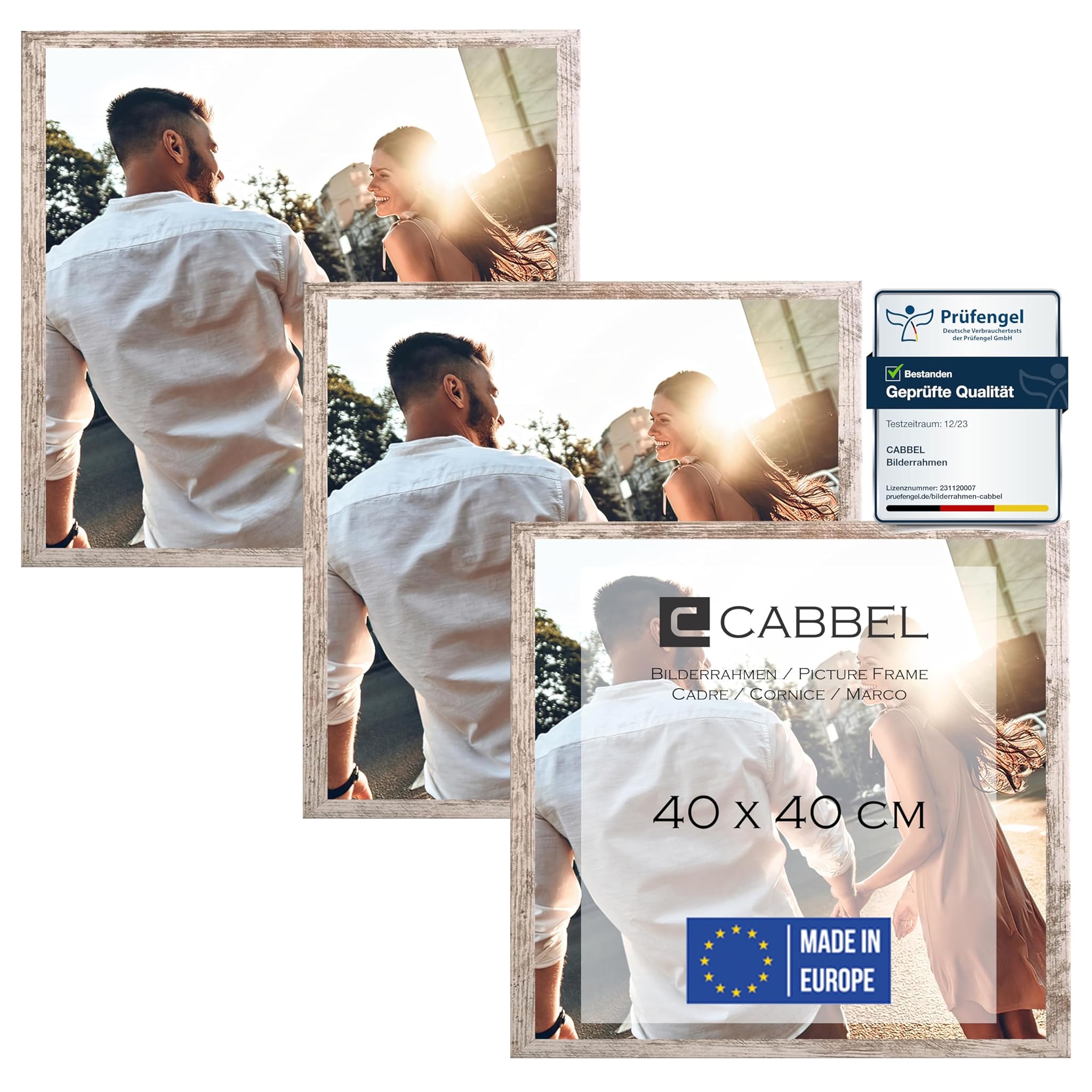 Cabbel Cornici 40x40 cm in Legno MDF, 3 Pezzi