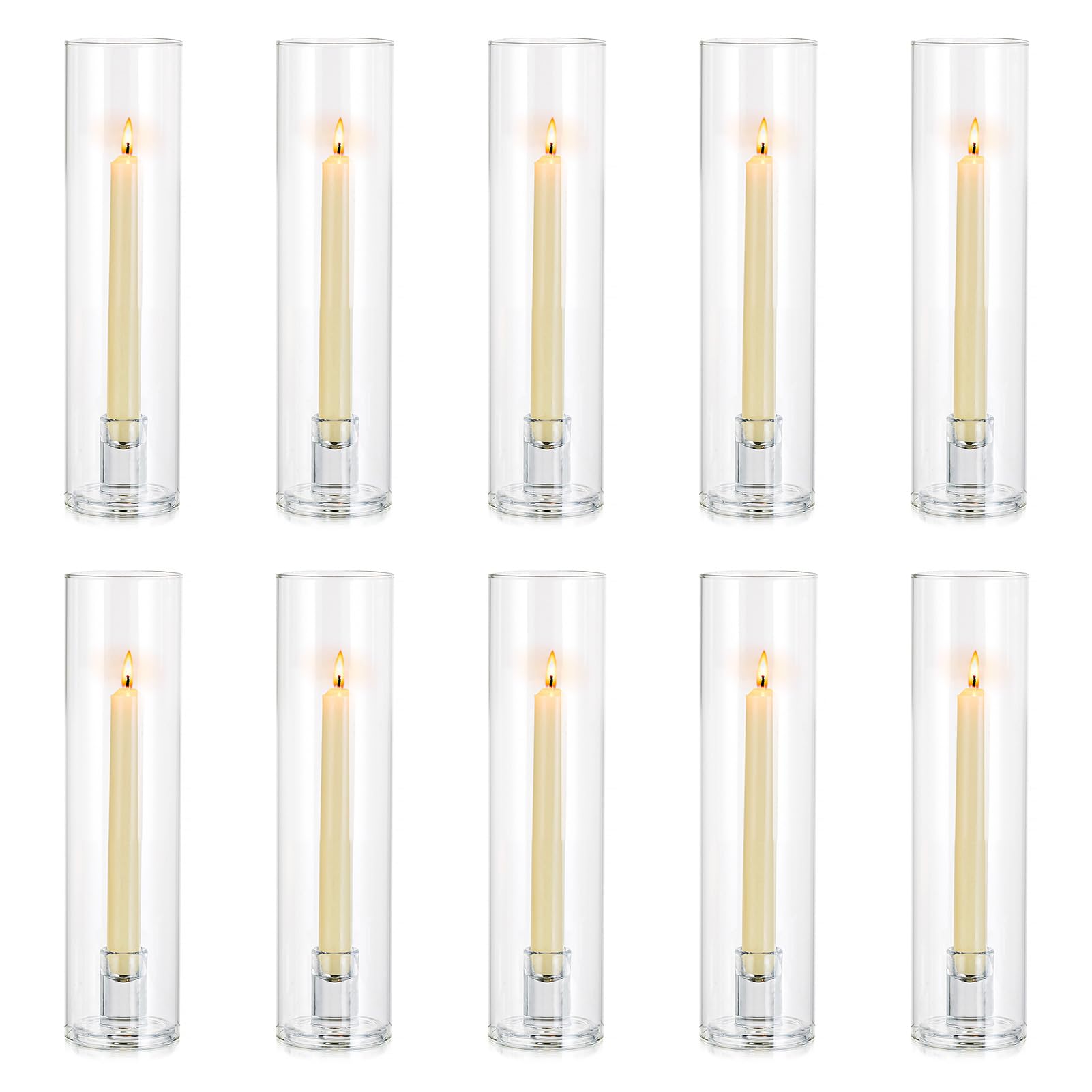 Nuptio Portacandele a Uragano 10 Pezzi in Vetro