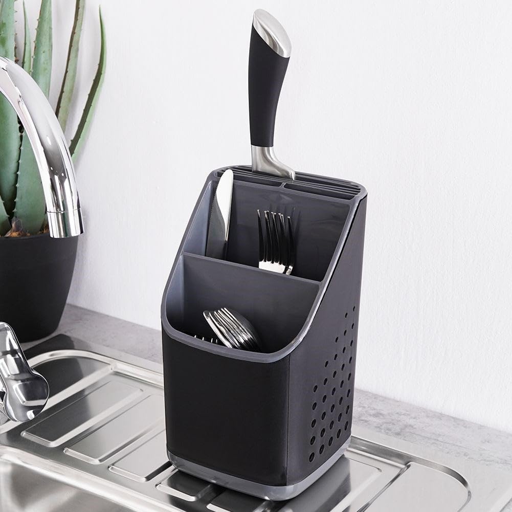 Vilde Portaposate Scolapiatti da Cucina, Nero - immagine 2