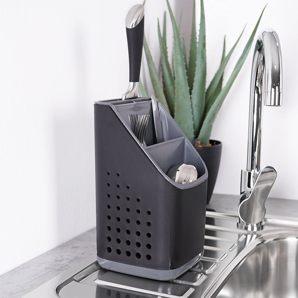 Vilde Portaposate Scolapiatti da Cucina, Nero - immagine 7