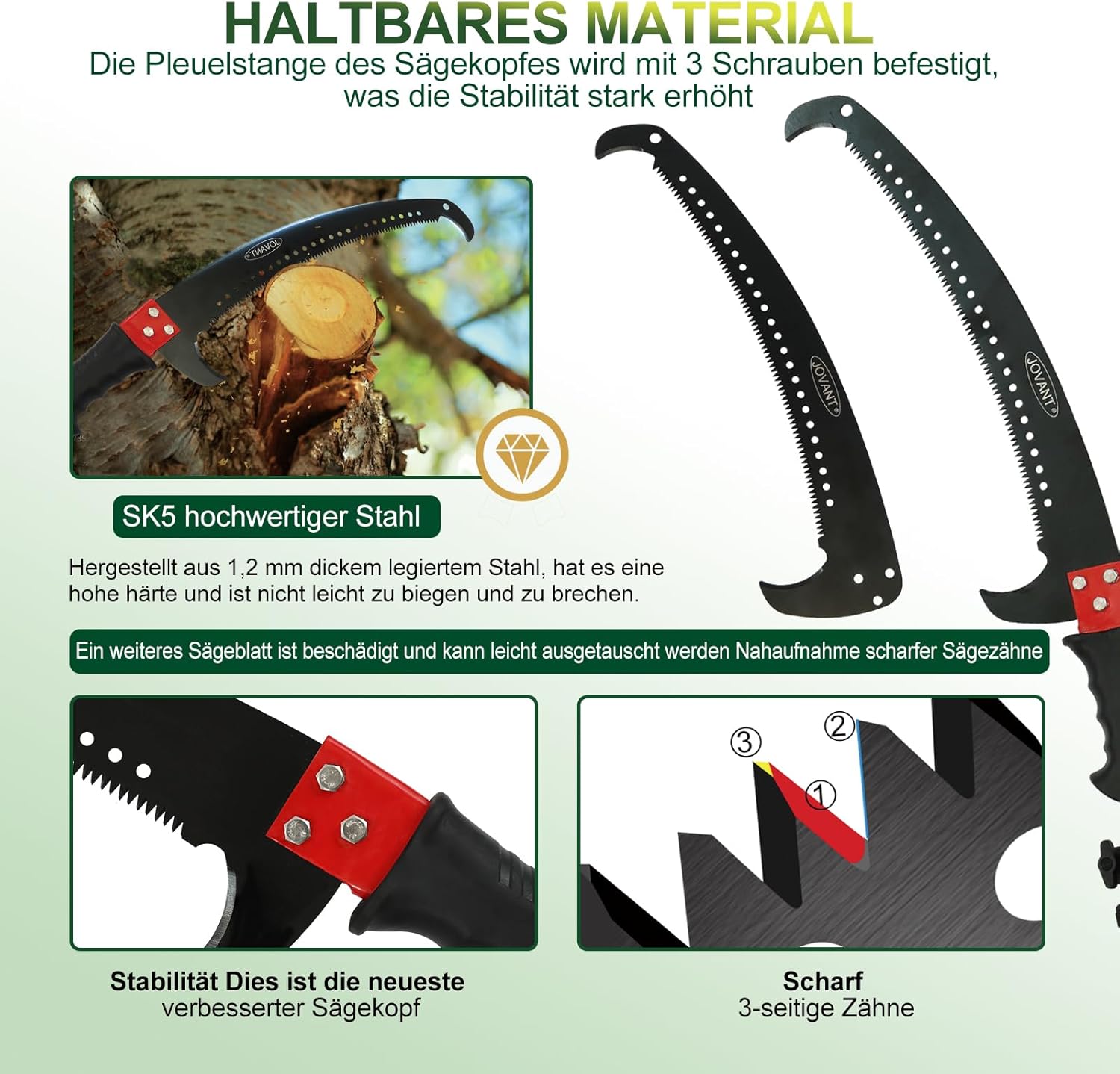 Sega Telescopica Professionale con Asta 6m, Alta Portabilità - immagine 3