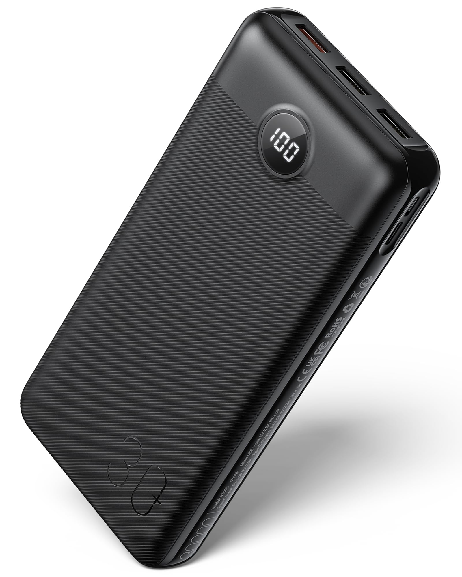 Veger Power Bank PD 20W QC 3.0 Ricarica Rapida, Nero