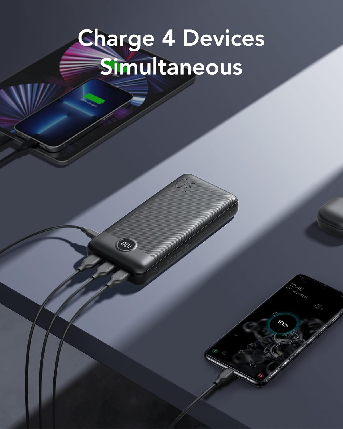 Veger Power Bank PD 20W QC 3.0 Ricarica Rapida, Nero - immagine 5