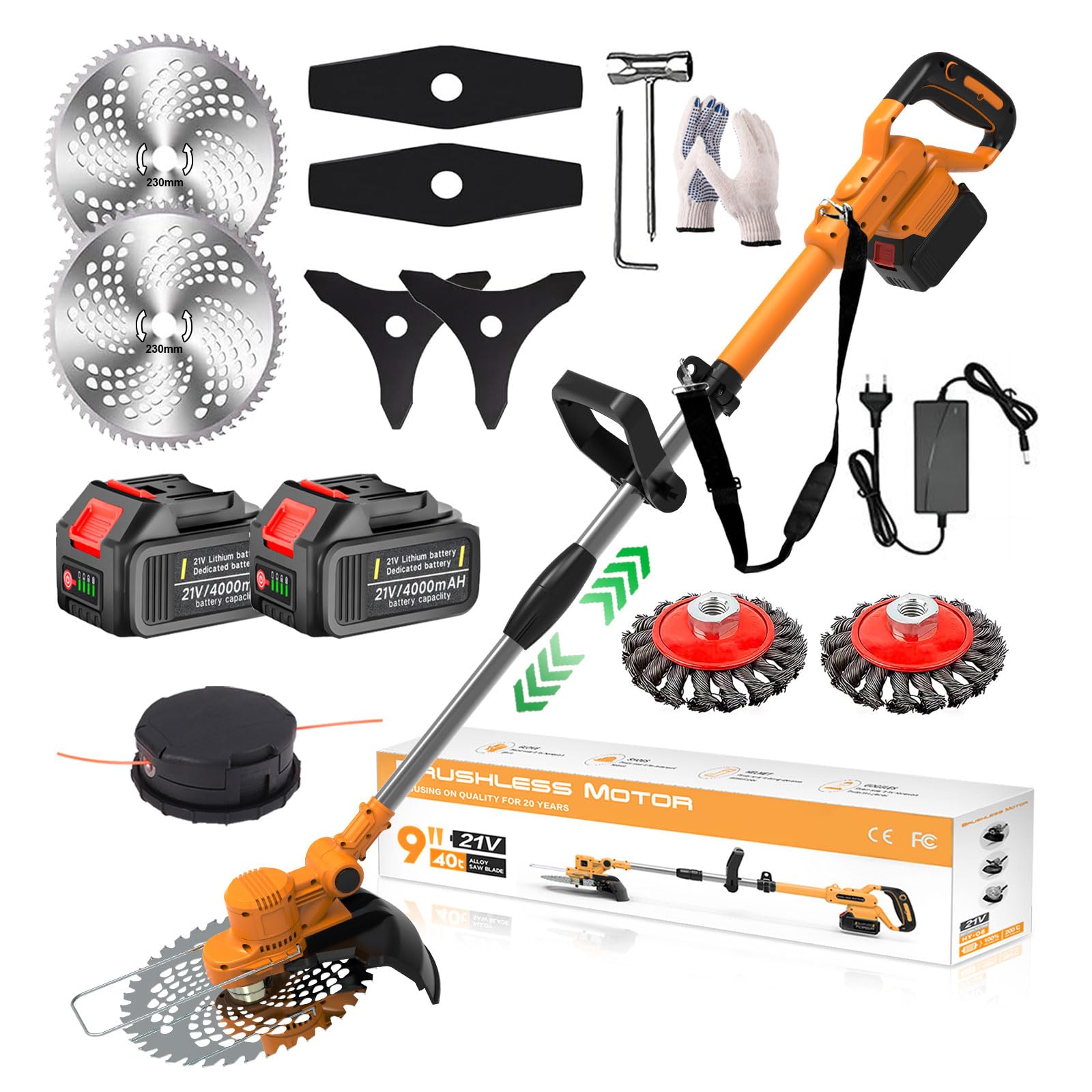 Decespugliatore a batteria 21V Brushless, Orange