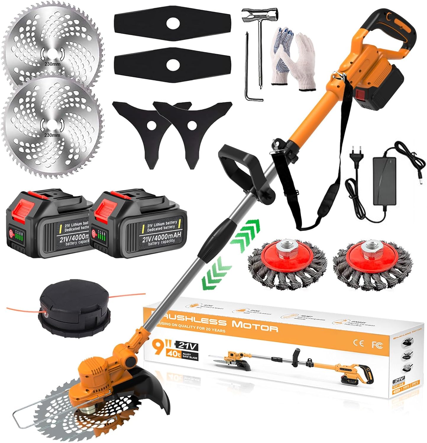 Decespugliatore a batteria 21V Brushless, Orange - immagine 1