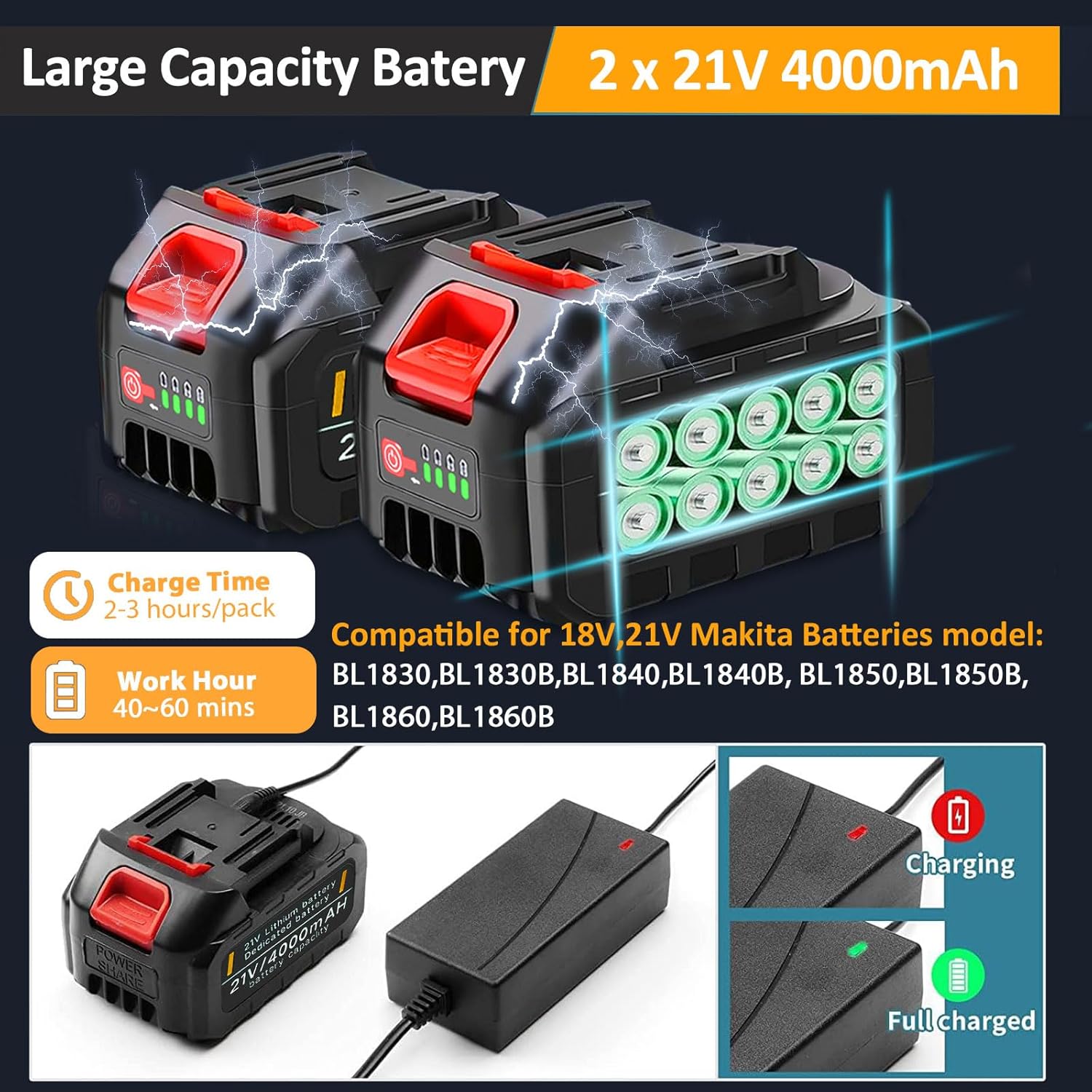 Decespugliatore a batteria 21V Brushless, Orange - immagine 4