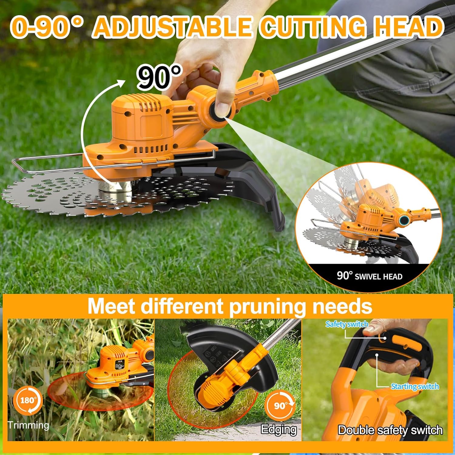 Decespugliatore a batteria 21V Brushless, Orange - immagine 5