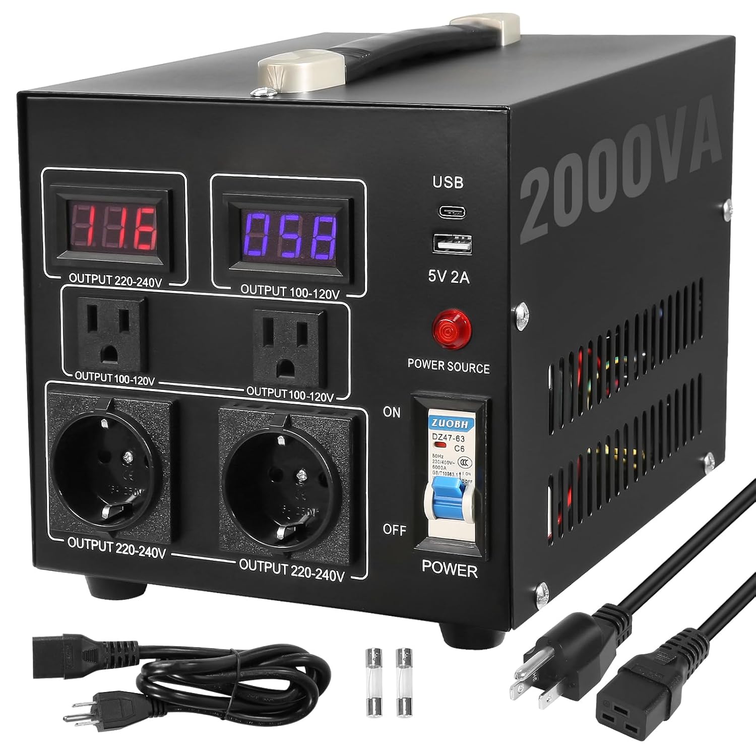 Vevor Convertitore di Tensione Step Up/Down 2000VA - immagine 1