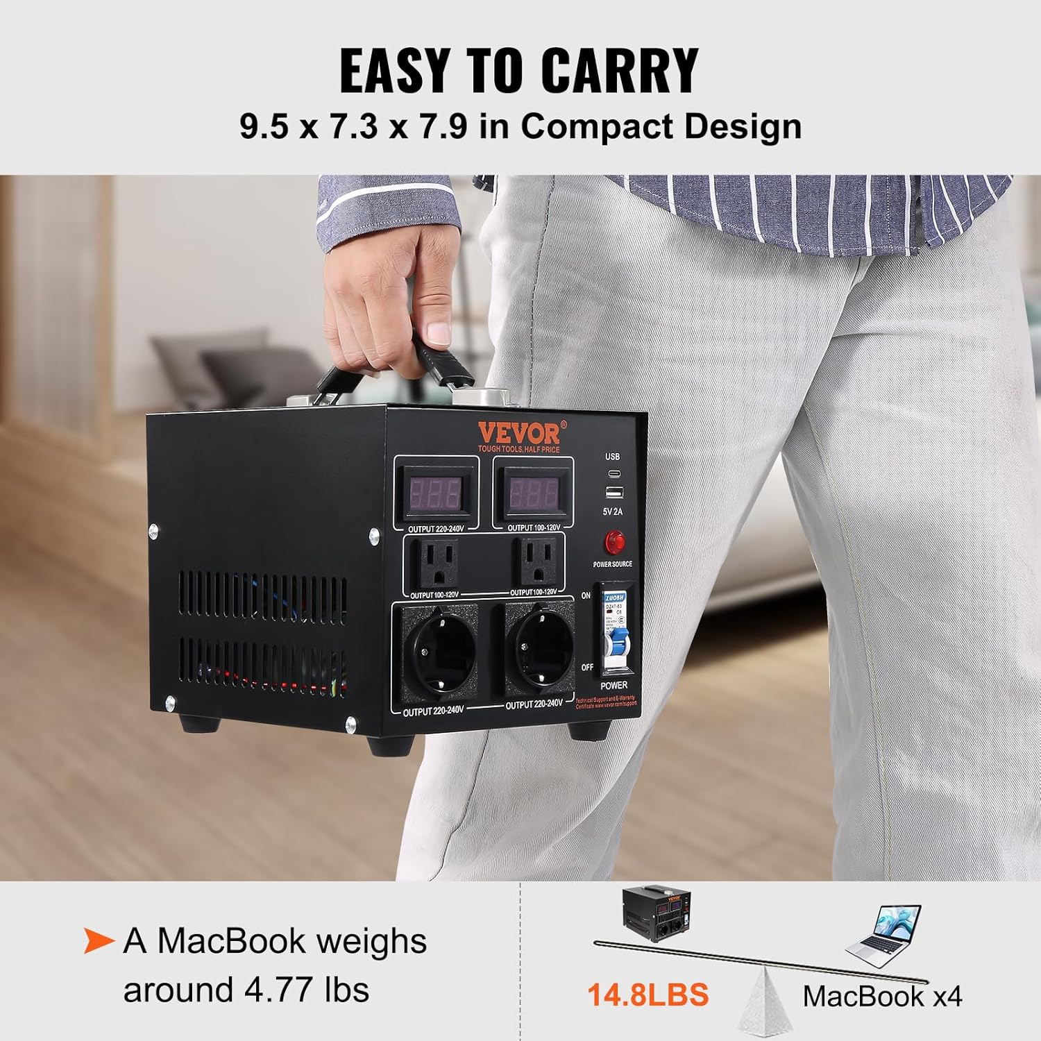 Vevor Convertitore di Tensione Step Up/Down 2000VA - immagine 6