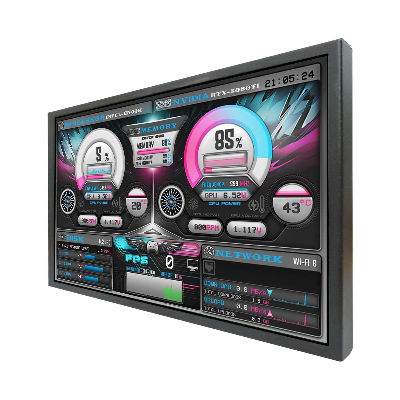 Vsdisplay Monitor LCD IPS 10.1" 800x1280 Nero