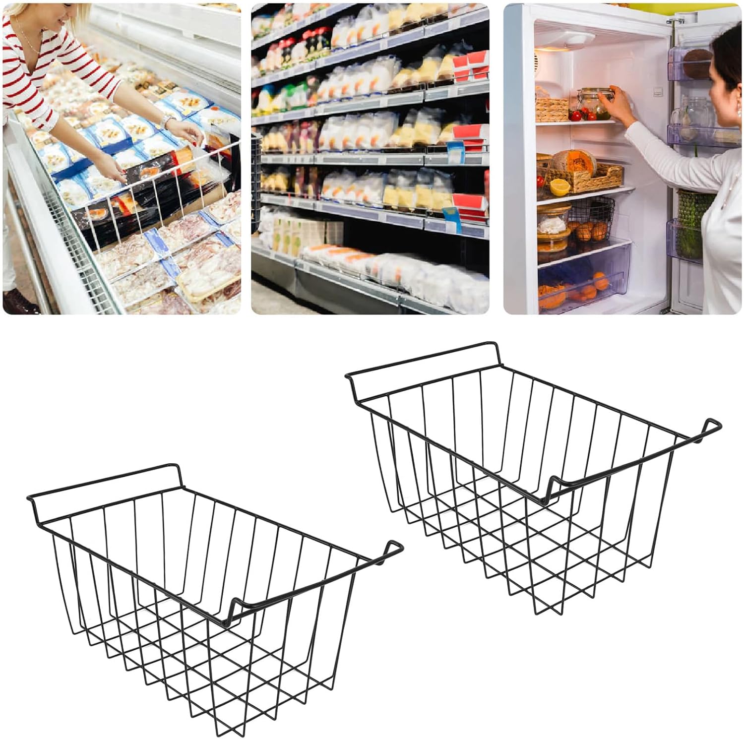 Cestello Portaoggetti Filo Metallico per Congelatore 2pz - immagine 7