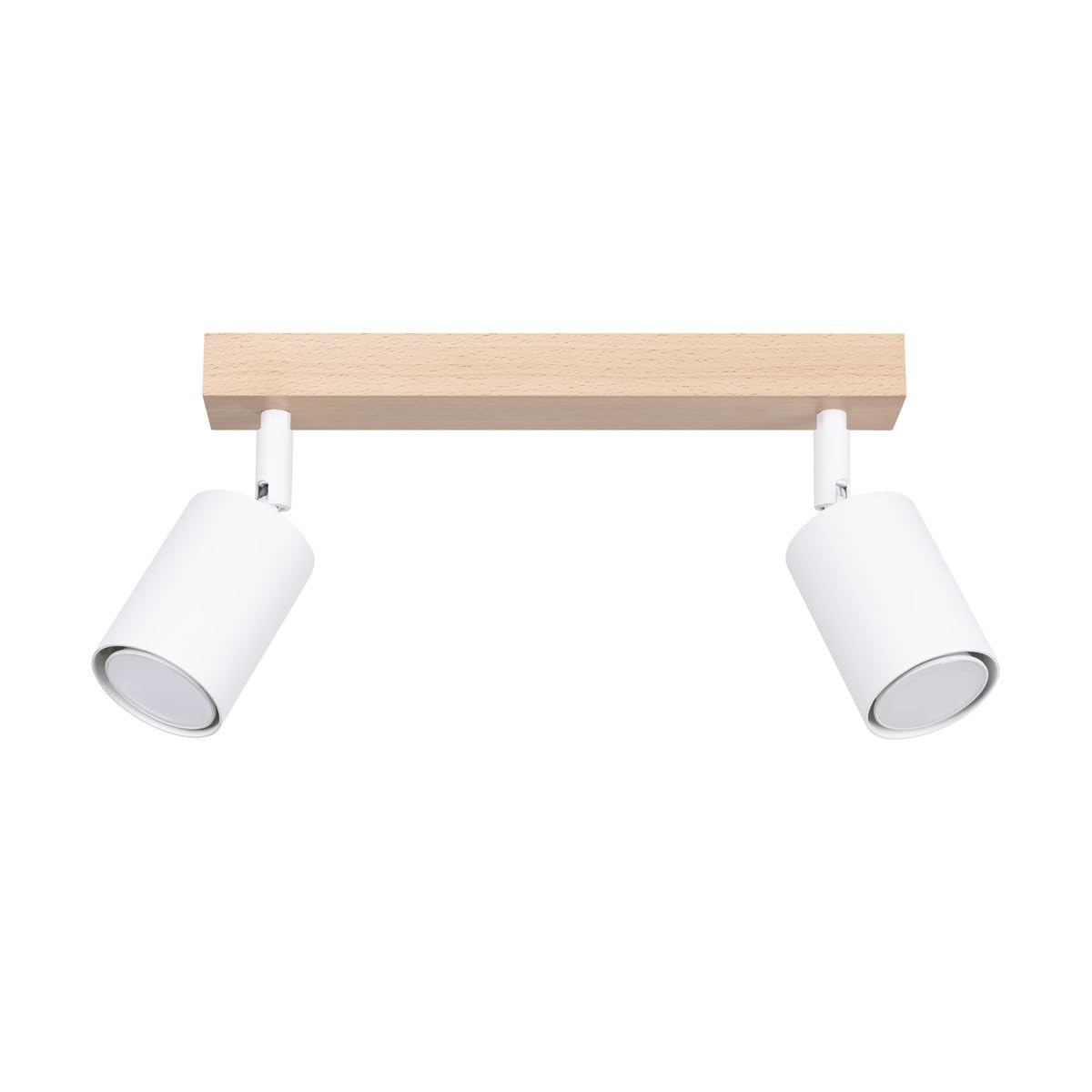 Sollux Verdo Faretto da soffitto moderno Twin in legno, bianco 2x GU10