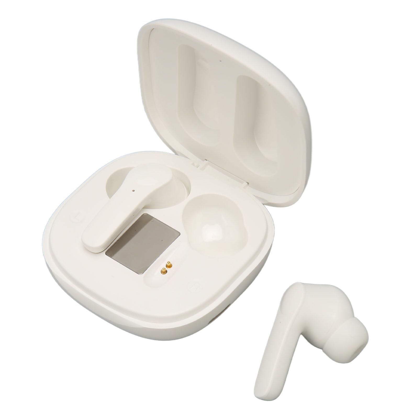 Auricolari Traduttore con5.3, 74 Lingue 70 Accenti, Traduzione in Tempo Reale, 4 modalità di Traduzione, Design Ergonomico, Stereo HiFi, per Chiamate Musicali (WHITE)