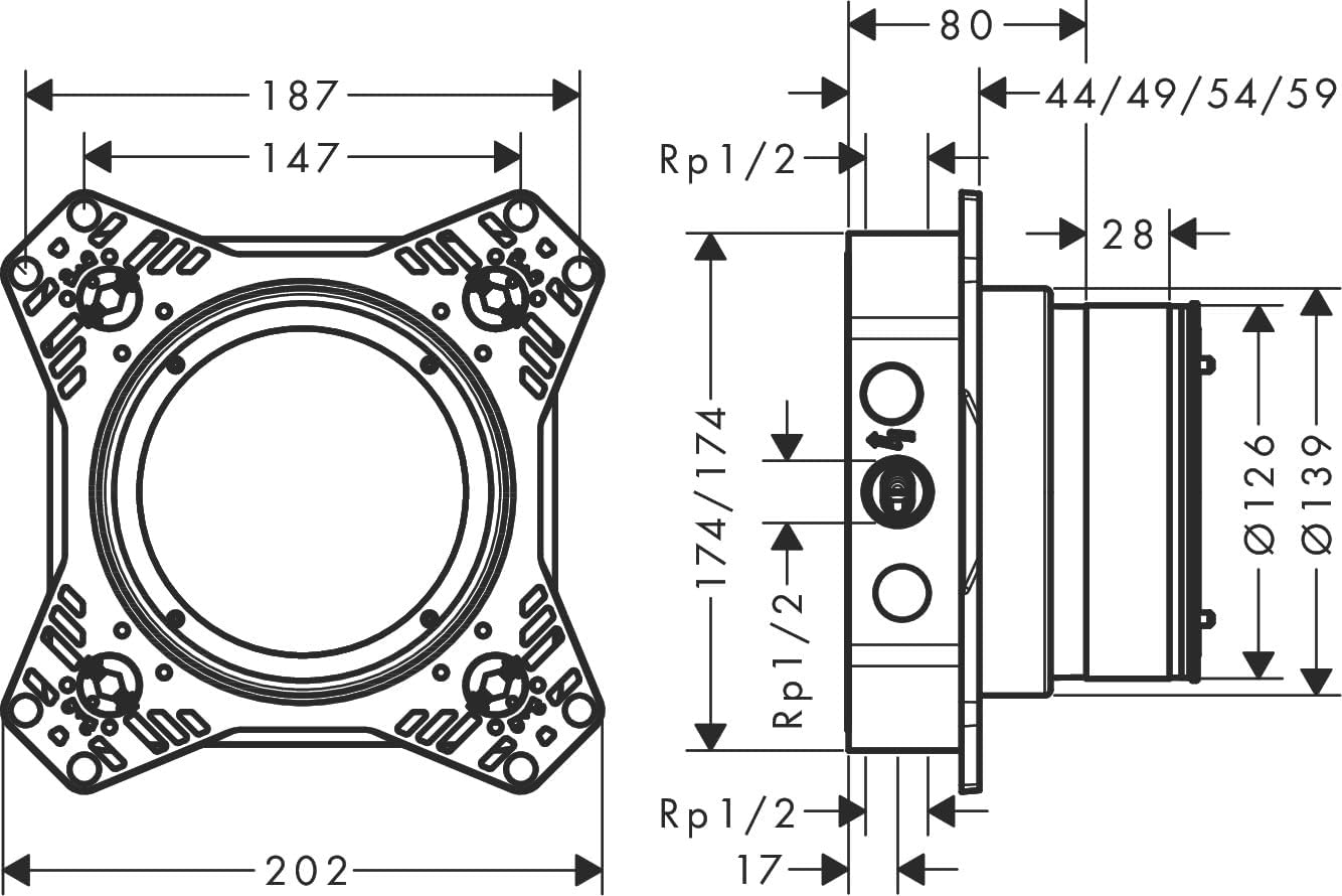 Hansgrohe iBox universal 2 - Corpo Base Incasso - immagine 6