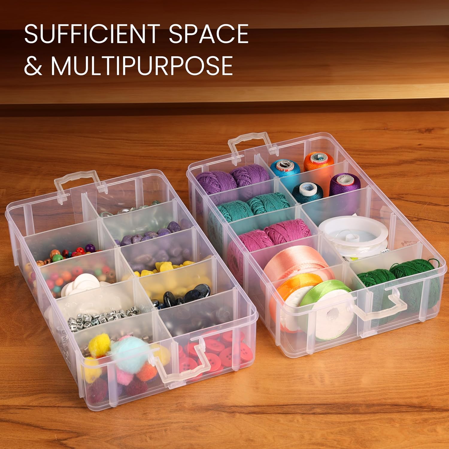 Belle Vous Scatola con Scomparti in Plastica Trasparente - immagine 3