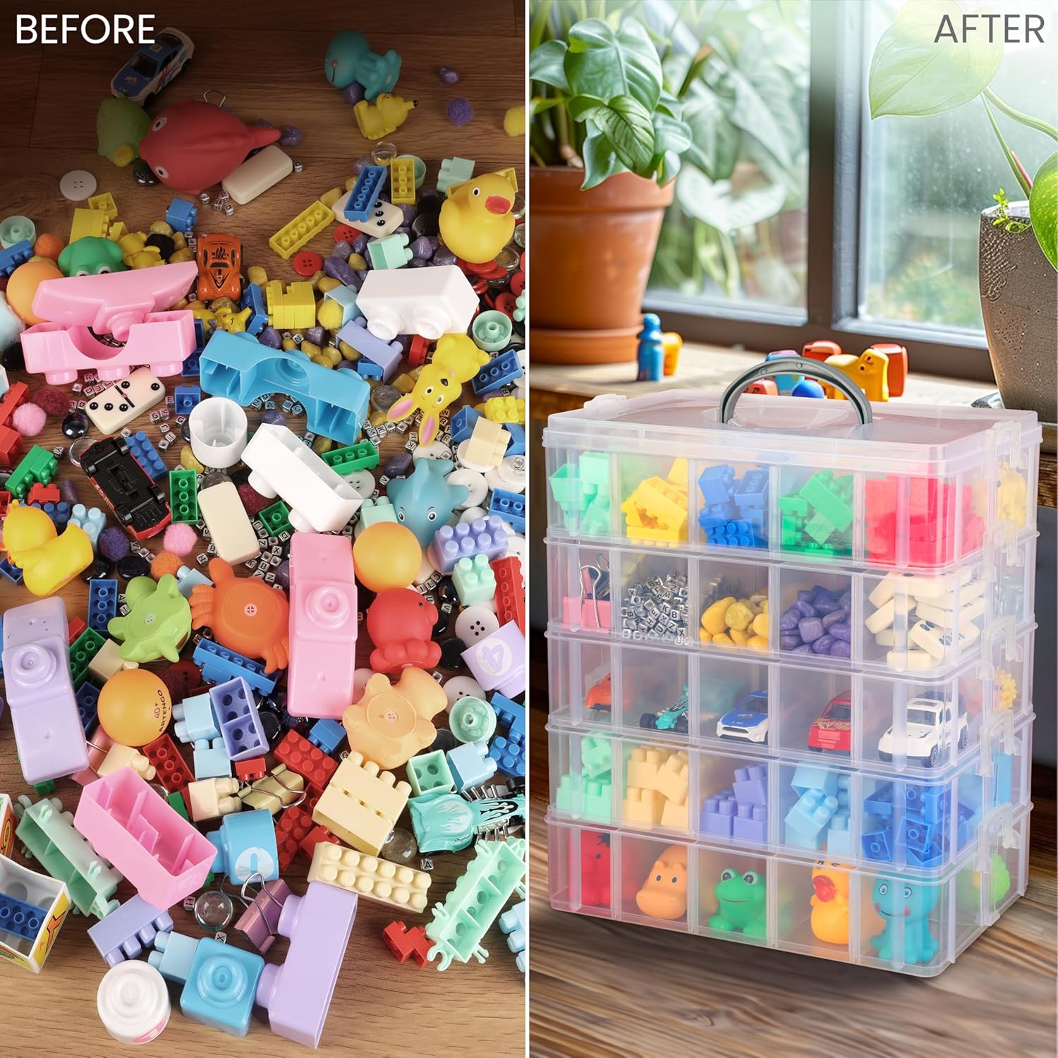 Belle Vous Scatola con Scomparti in Plastica Trasparente - immagine 4