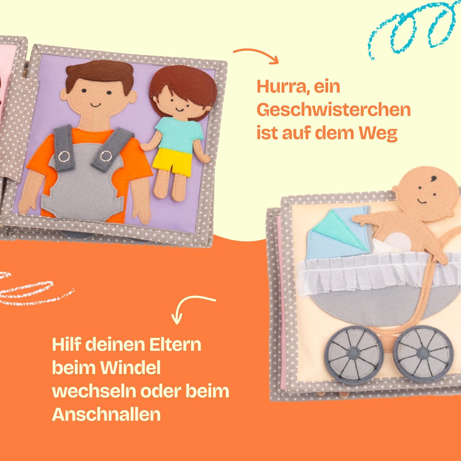 Jolly Baby 6 Seiten Mini Quiet Book - immagine 6