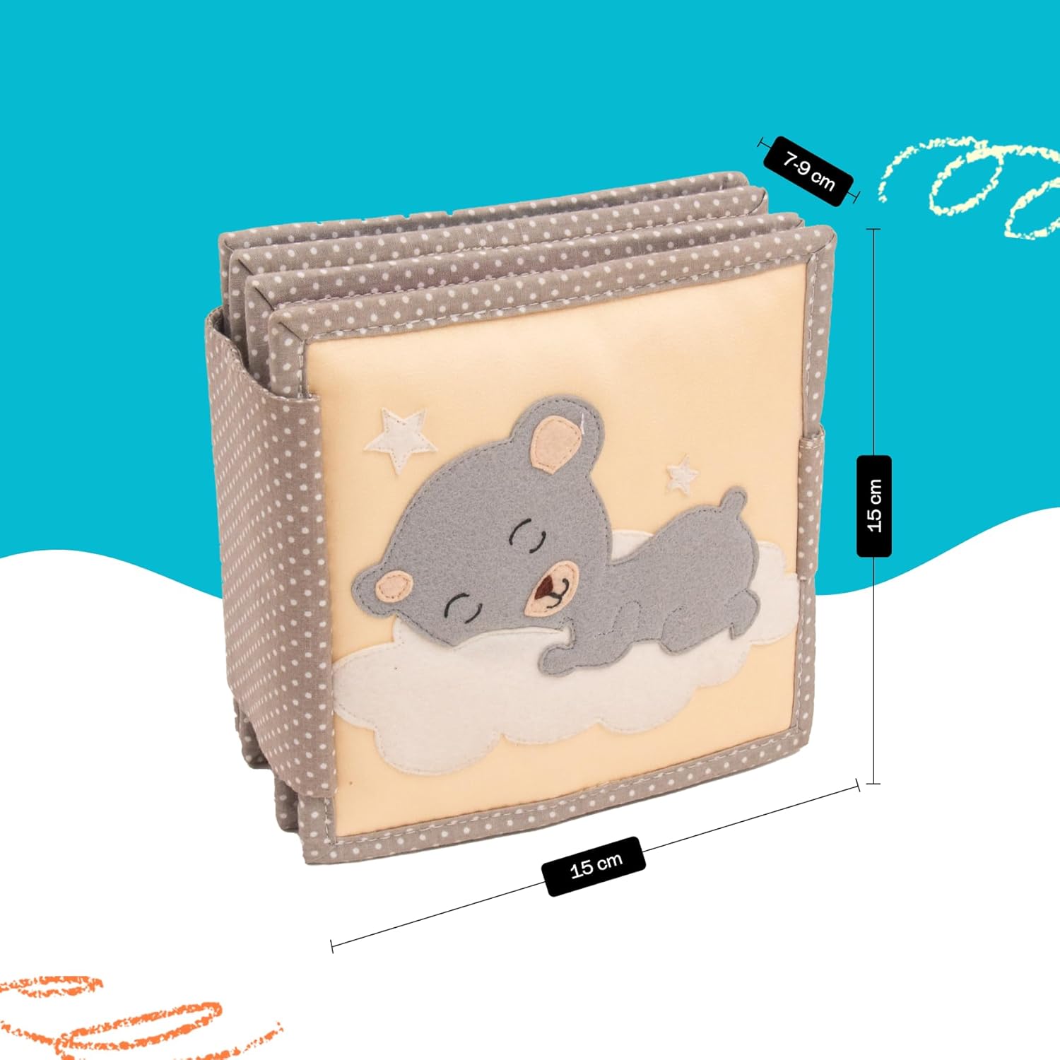 Jolly Baby 6 Seiten Mini Quiet Book - immagine 7