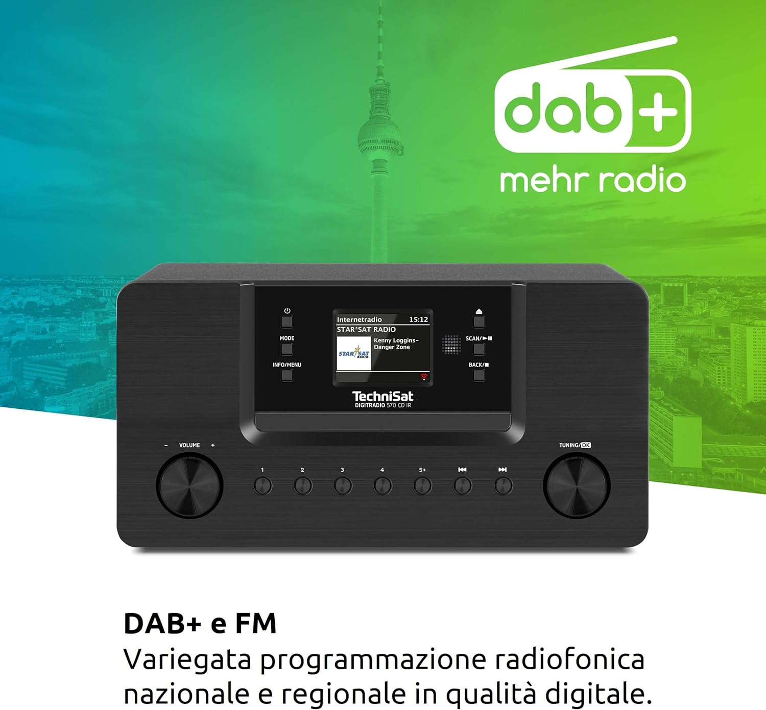 Technisat DIGITRADIO 570 CD IR - Internetradio DAB+ Stereo, Nero - immagine 2