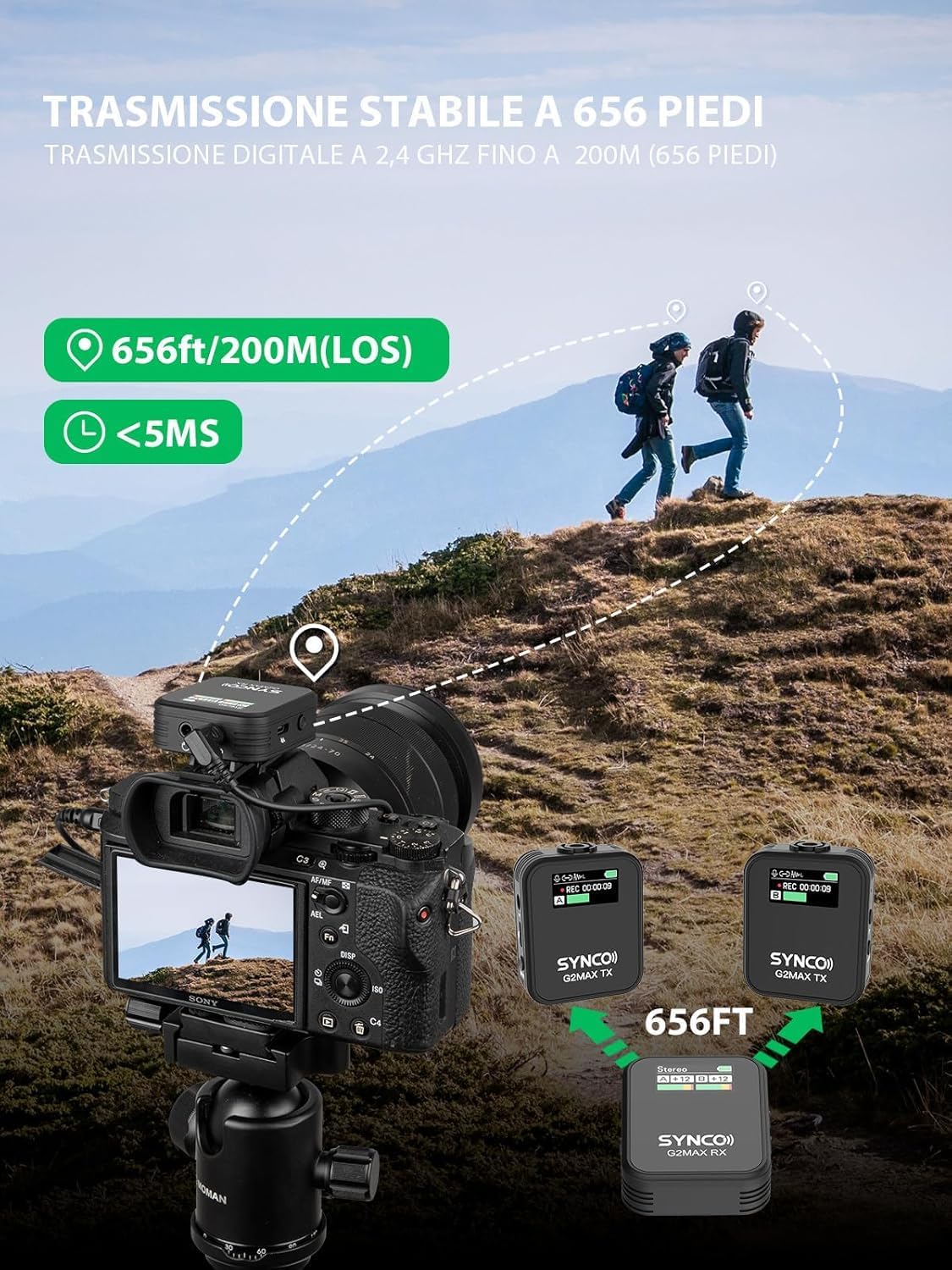 Synco G2(A2) MAX - Microfono Lavalier Wireless 2.4G - immagine 3