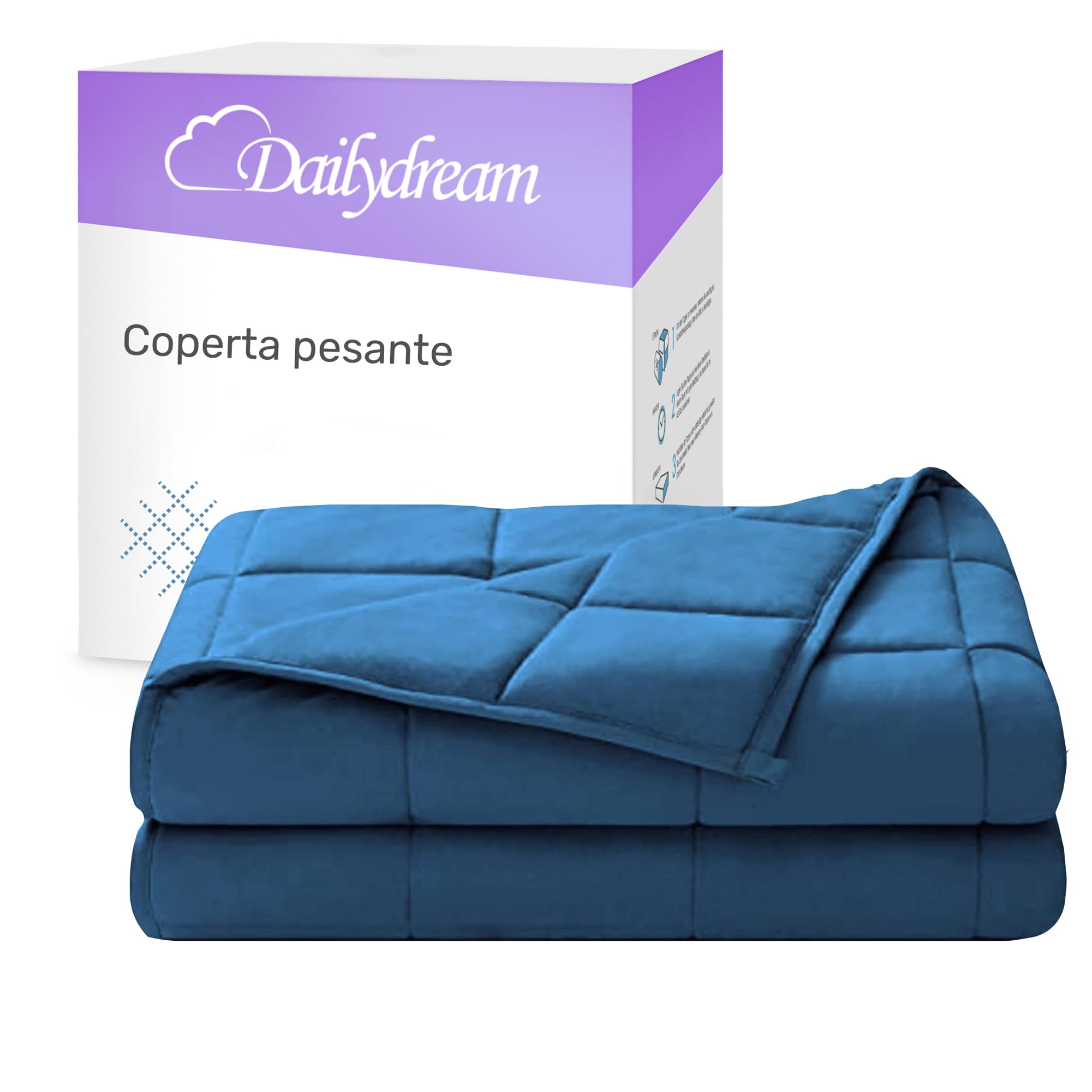 Dailydream Coperta Ponderata Terapeutica Cotone, Blu