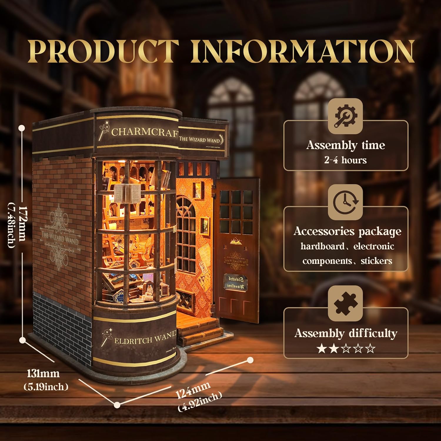 STRUCWOOD Kit Fai da Te Angolo Libro con Luce LED - immagine 2