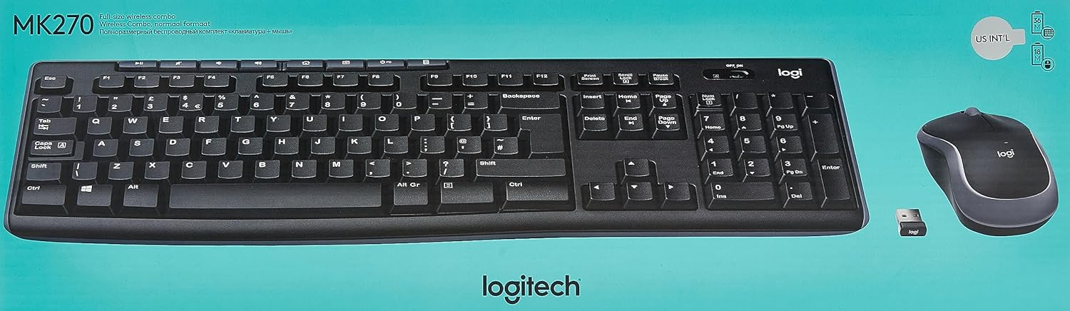 Logitech MK270 Combo Tastiera e Mouse Wireless, Nero - immagine 3
