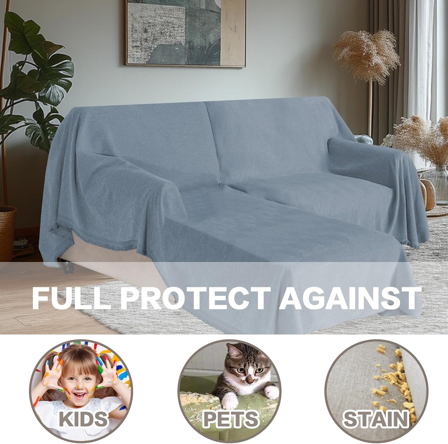 BellaHills Copridivano 2 Posti con Penisola in Ciniglia - immagine 2