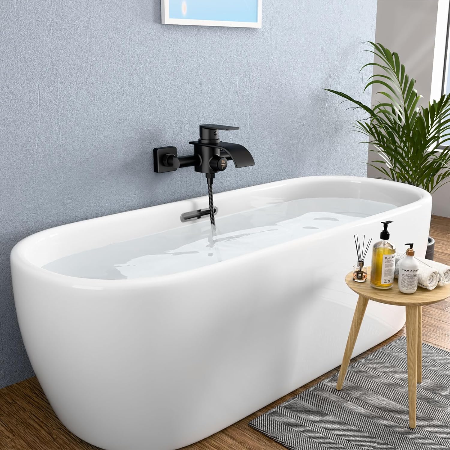 Kulaco Rubinetto Vasca da Bagno a Cascata, Nero - immagine 3