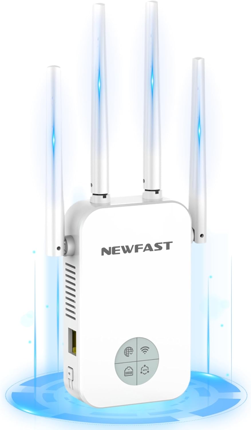 Newfast Ripetitore WiFi Potente 1200Mbps, Bianco - immagine 1