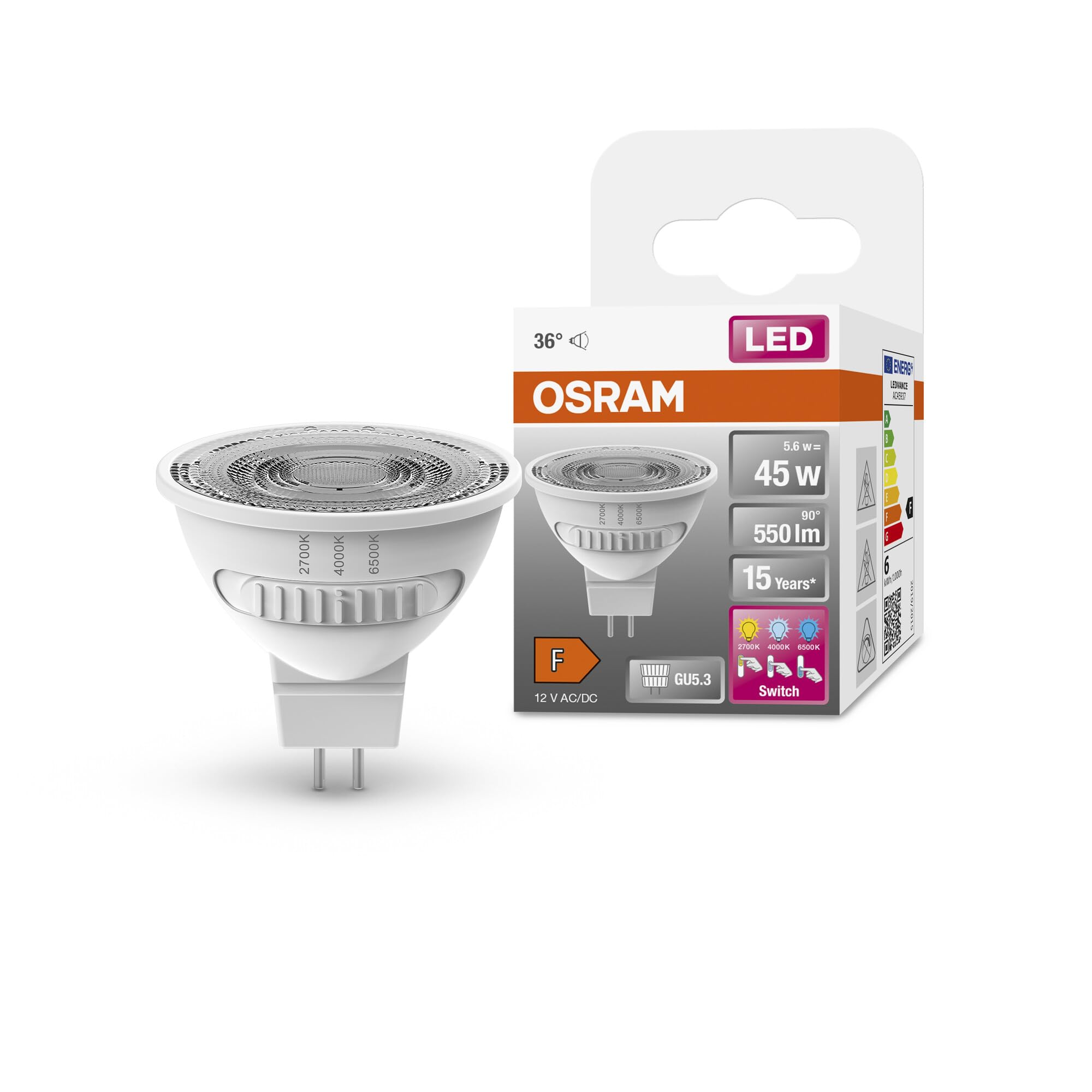 Osram Lampada LED SPOT MR16 45 GU5.3 5.6W