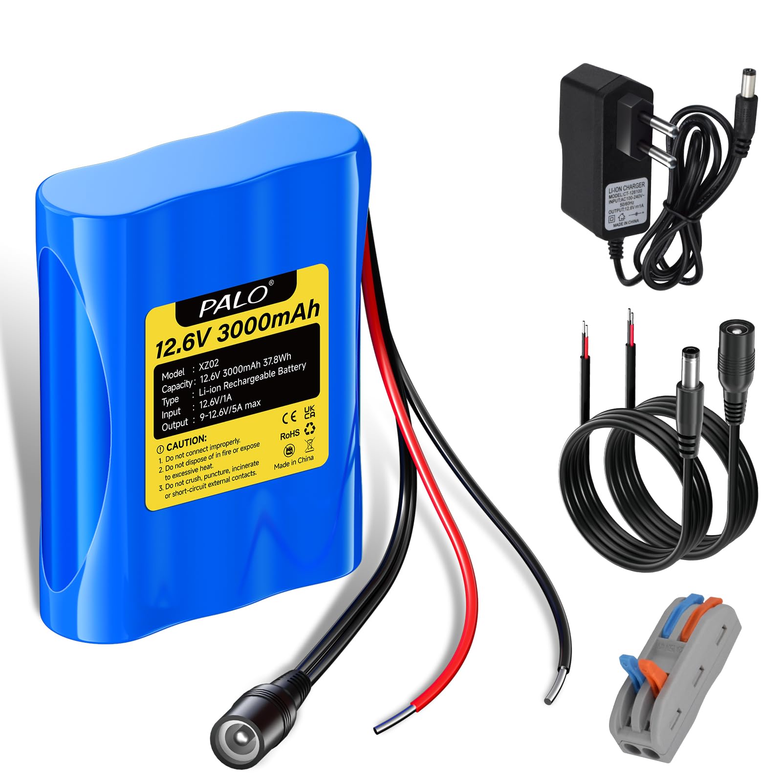 Mspalocell Batteria Ioni di Litio 12,6V 3000 mAh