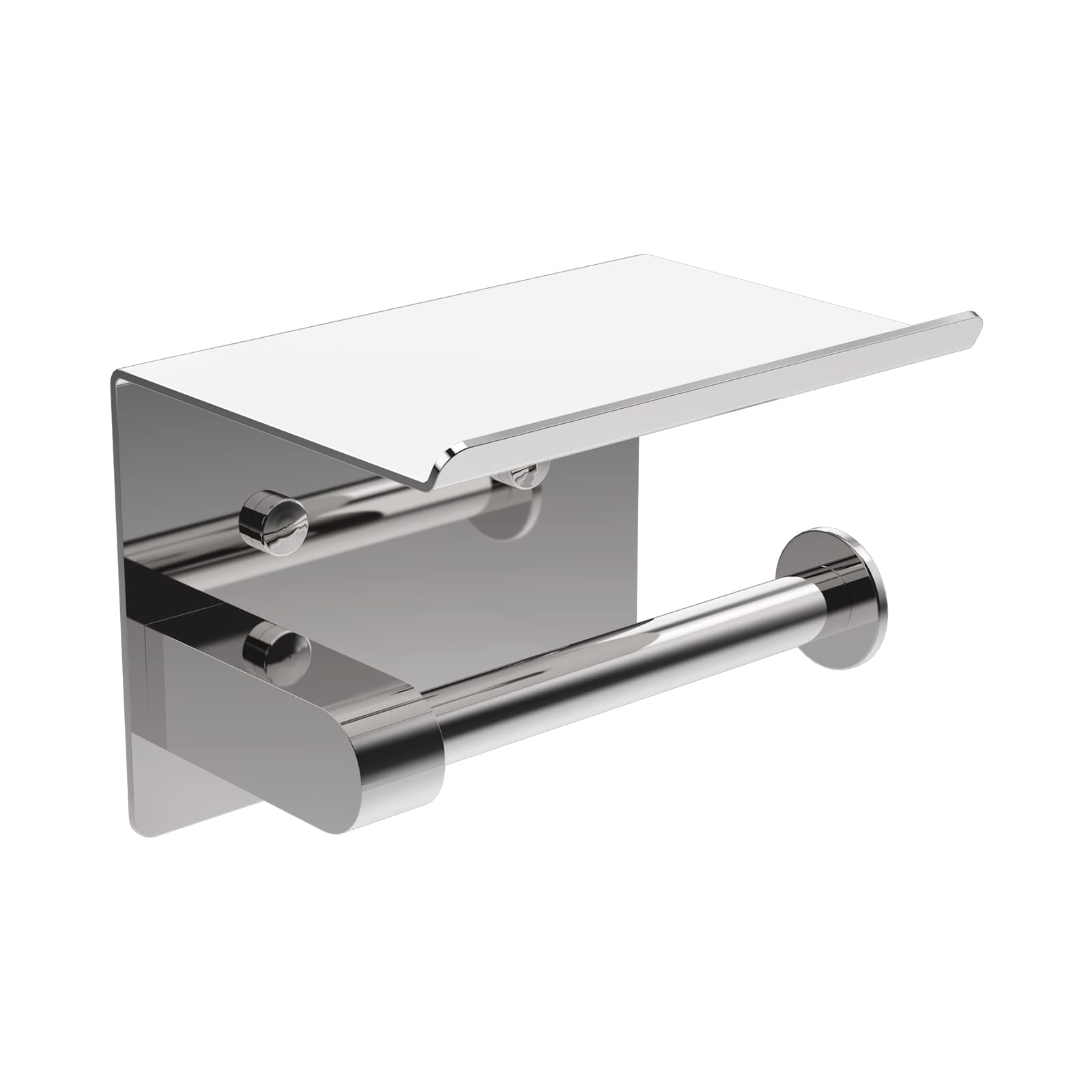 Ibergrif MK34053 - Portarotolo Adesivo con Mensola, Argento