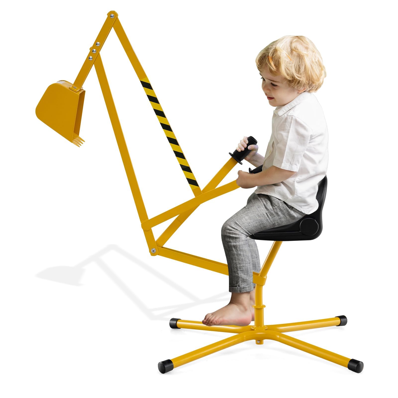 FANTASK Escavatore per Bambini con Sedile Girevole 360°, Giallo