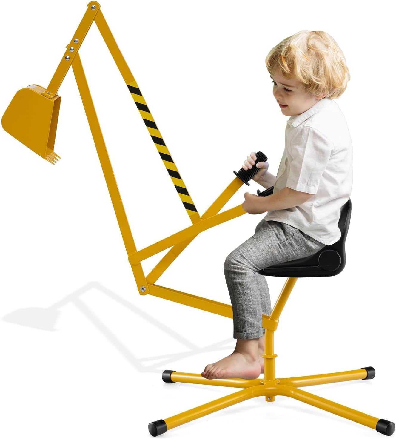 FANTASK Escavatore per Bambini con Sedile Girevole 360°, Giallo - immagine 1