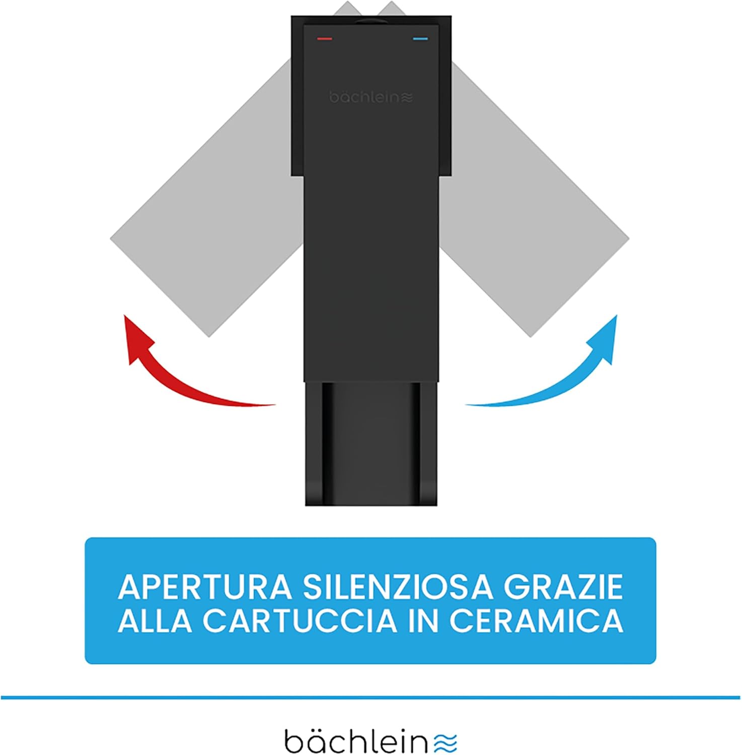 Bächlein Rubinetto Alto per Bagno Design Ruscello, Nero Opaco - immagine 5