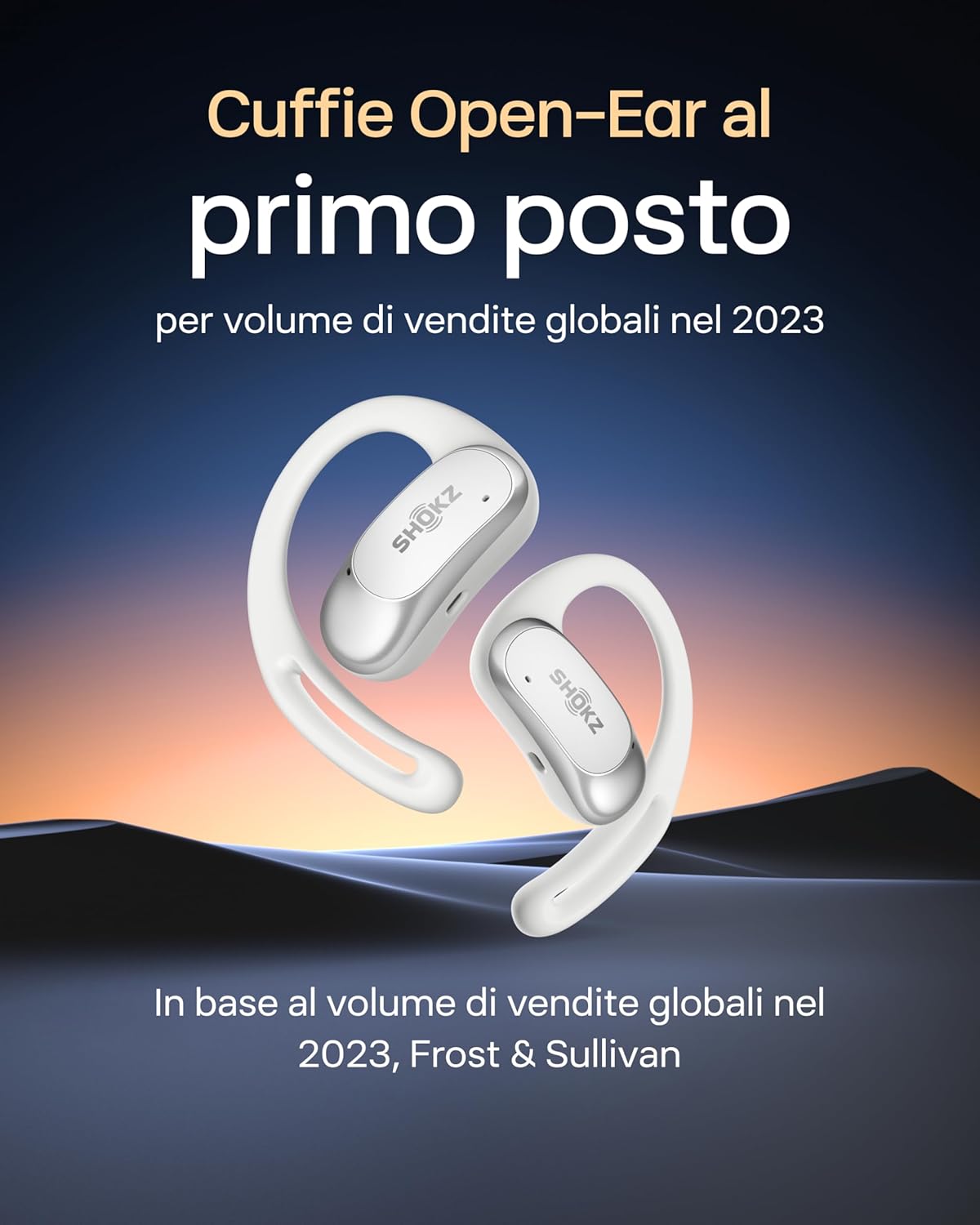 Shokz OpenFit Air - Cuffie Open-Ear Wireless, Bianco - immagine 2