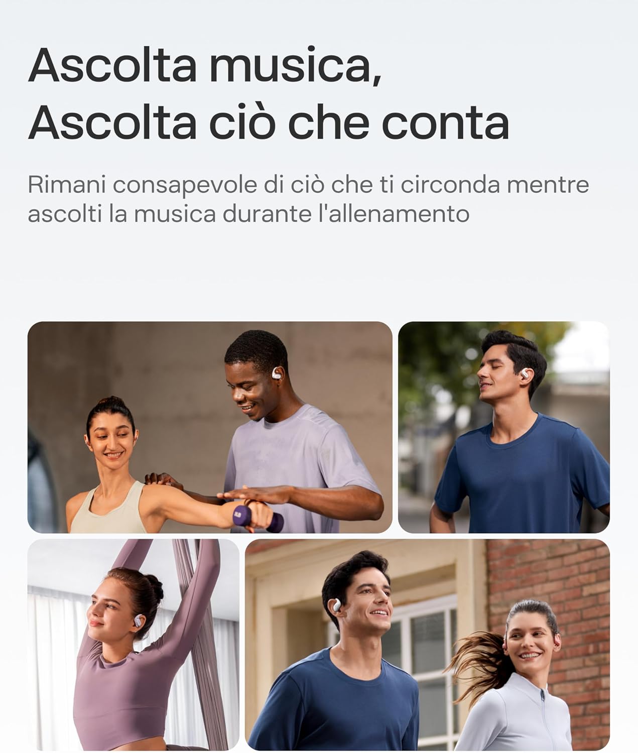 Shokz OpenFit Air - Cuffie Open-Ear Wireless, Bianco - immagine 7