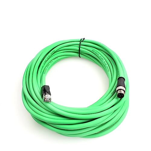 Eonvic Cavo Ethernet Industriale M12 4 pin a RJ45 Cat5e, 15M verde
