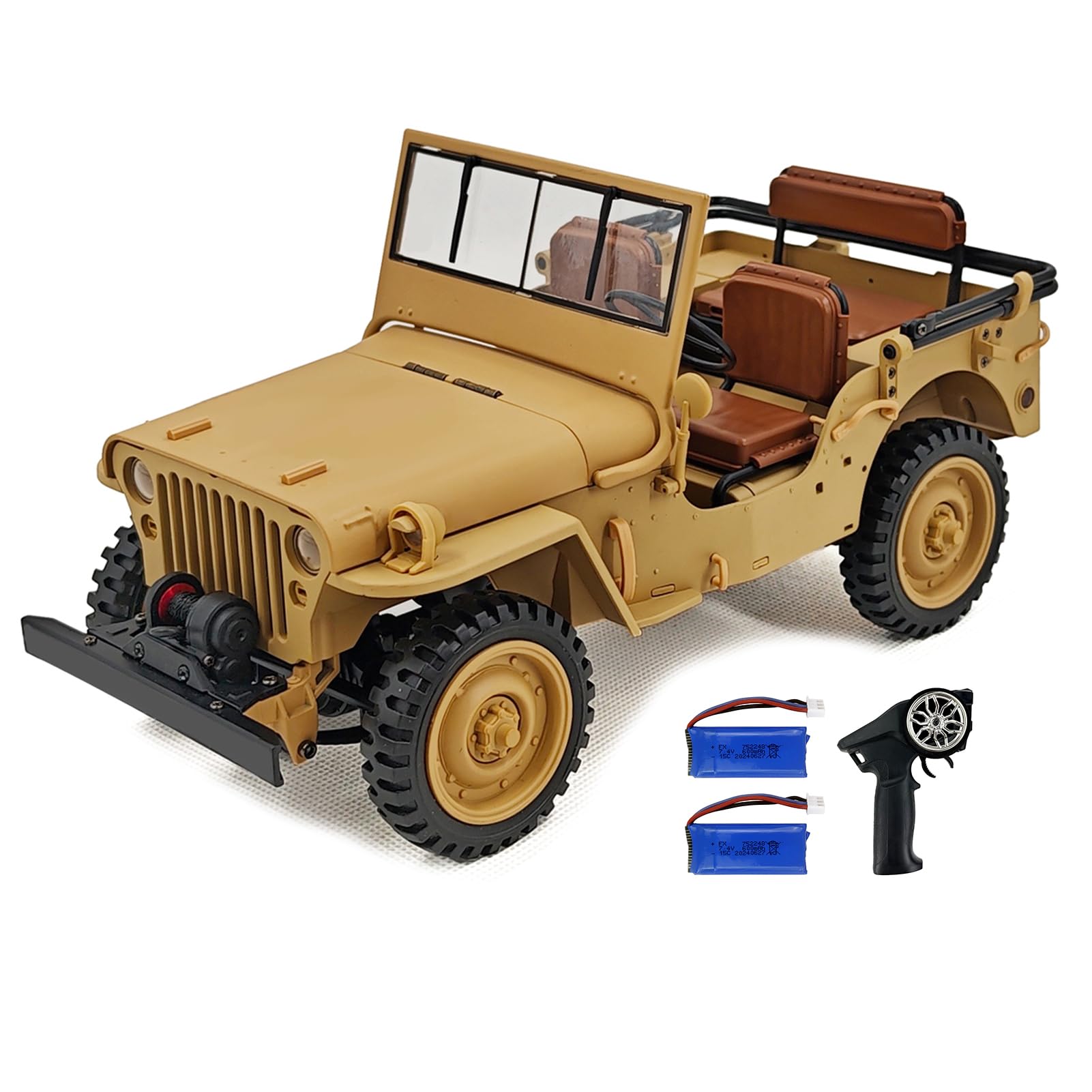 GoolRC 1:14 Auto telecomandata, 2.4G 4x4 RC Car Crawler RC Truck con Luci LED ed Effetti Sonori, RC Car Adatto a Tutti I Terreni (Giallo)