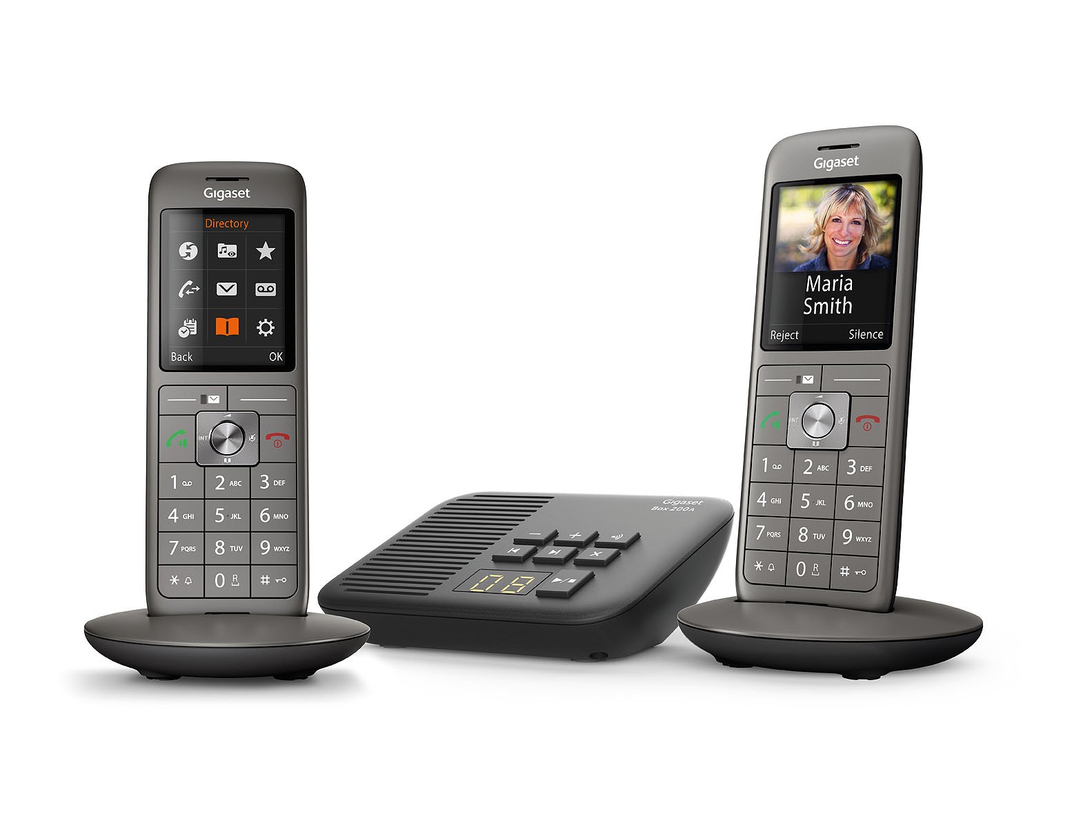 Gigaset CL660A Duo - Telefono Analog/DECT, Grigio