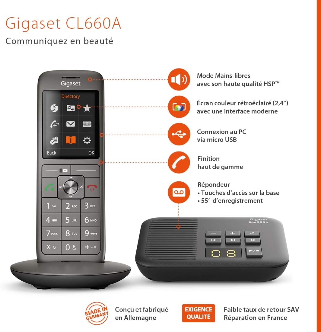 Gigaset CL660A Duo - Telefono Analog/DECT, Grigio - immagine 2