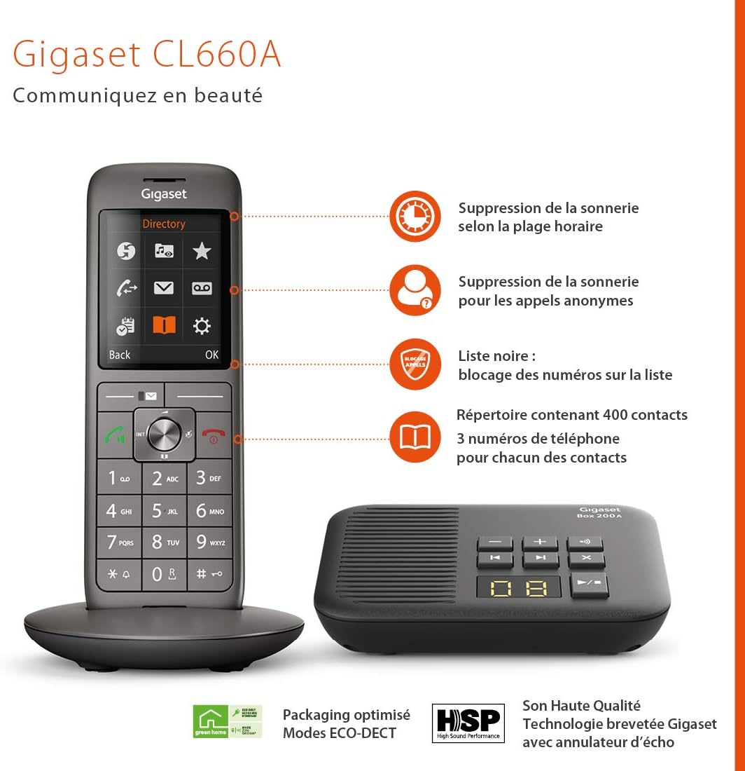 Gigaset CL660A Duo - Telefono Analog/DECT, Grigio - immagine 3