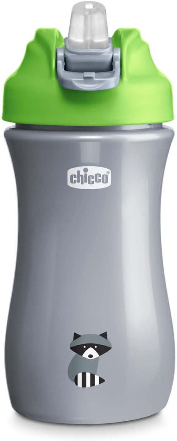 Chicco Pop-up Cup - Bicchiere Antigoccia 350ml, Verde - immagine 1