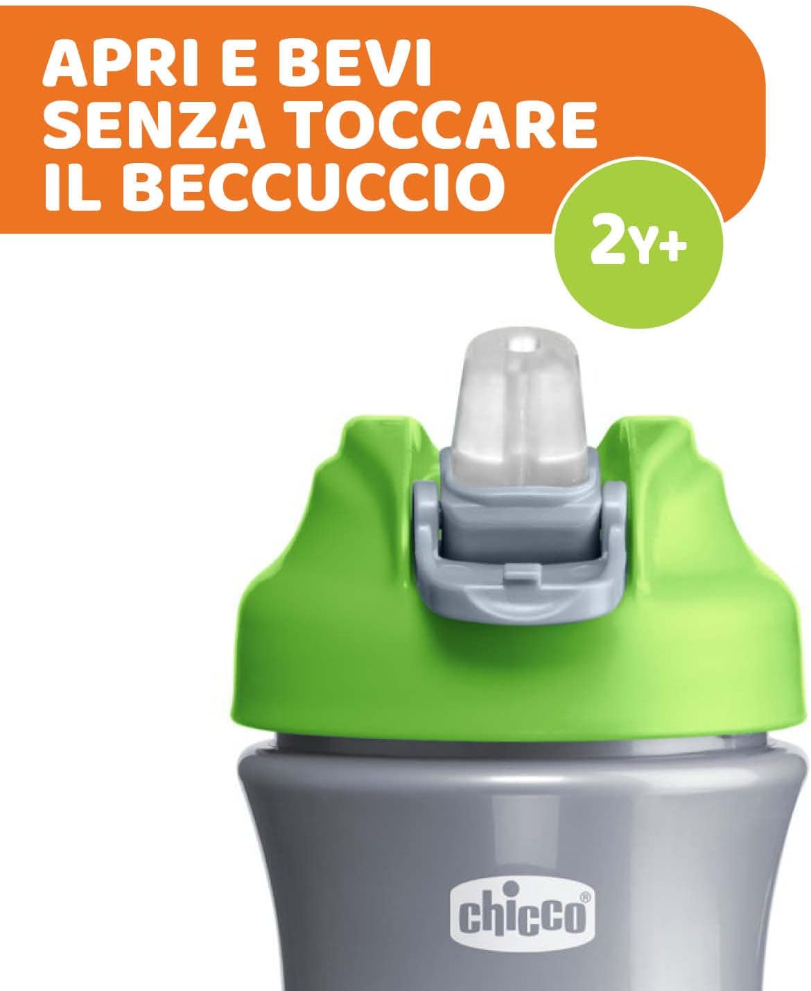 Chicco Pop-up Cup - Bicchiere Antigoccia 350ml, Verde - immagine 2