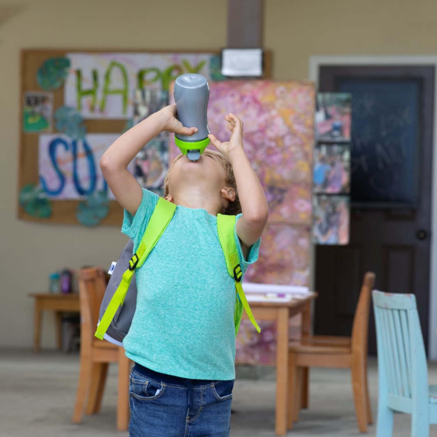 Chicco Pop-up Cup - Bicchiere Antigoccia 350ml, Verde - immagine 8