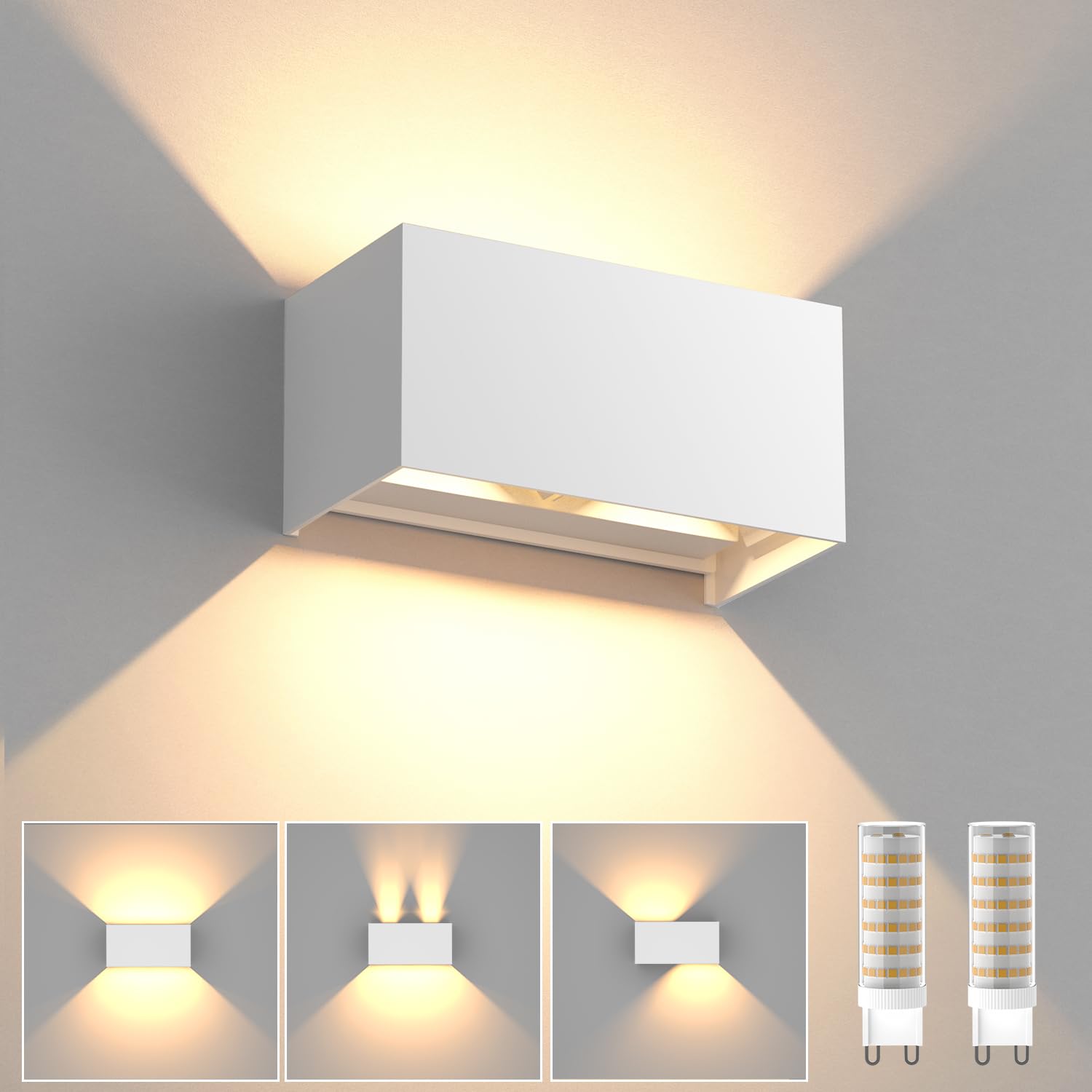 Yrgepowk Applique da Parete LED G9 Sostituibile, Bianco