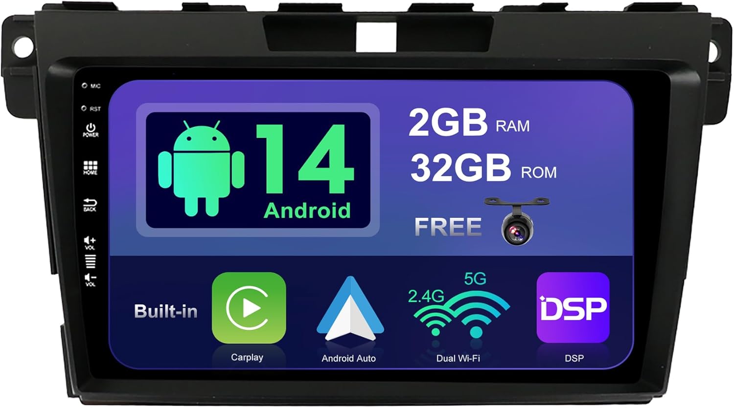 SXAUTO Android 14 IPS Autoradio per Mazda CX-7 (2008-2015) - immagine 1